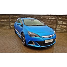 Накладка сплиттер на передний бампер вариант 2 на Opel Astra J OPC / VXR